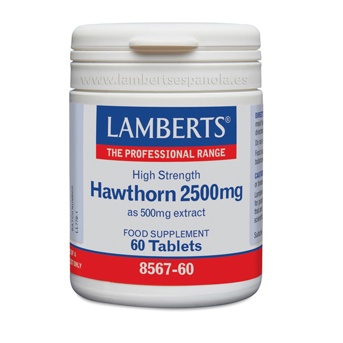 Espino Blanco 2.500 mg Lamberts, 60 tabletas