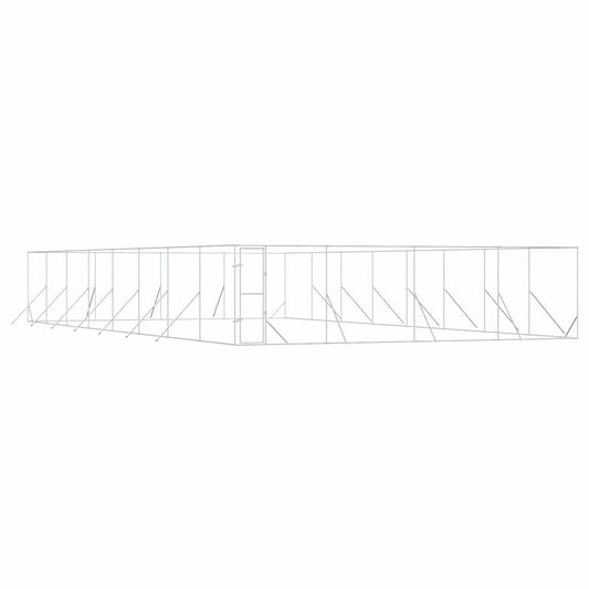 Perrera De Exterior Acero Galvanizado Plateado 8x16x2 M_0