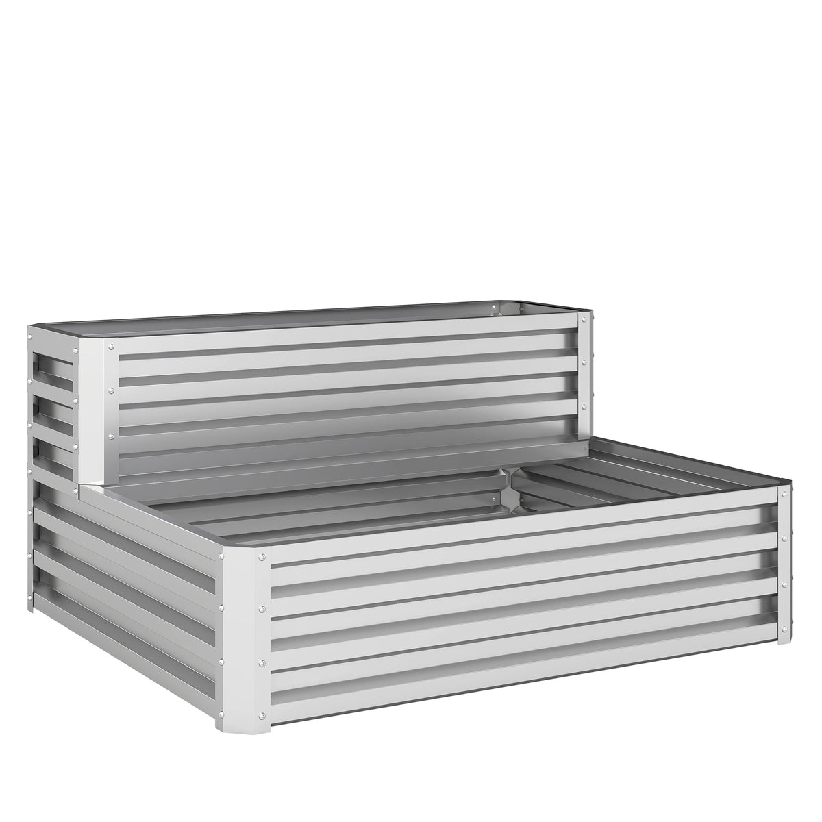 Outsunny Huerto Urbano De 2 Niveles Diseño De Escalera 120x101x58 Cm Plateado_0