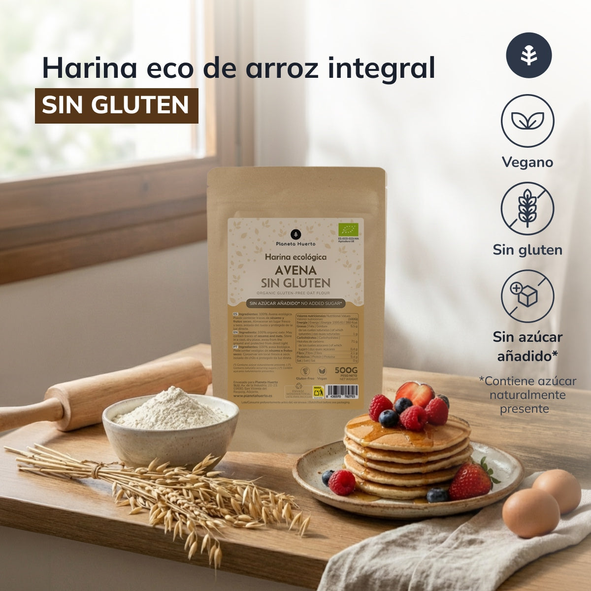 Pack 2x Harina de Avena Sin Gluten ECO Planeta Huerto
