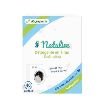 Eco Tiras de Lavar sin fragancia, Natulim, 40 lavados