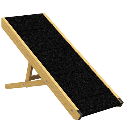 Pawhut Rampa Para Perros Plegable Con Altura Ajustable 83,5x35x47,5 Cm Natural_0