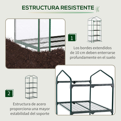 Invernadero De Jardín Outsunny Acero, Pvc Transparente 70x50x160 Cm_3
