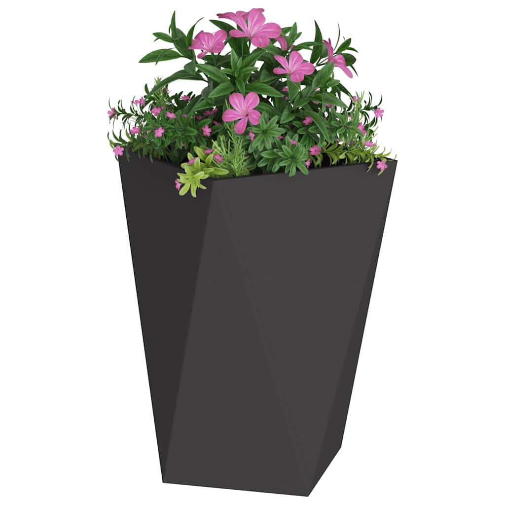 Jardinera 2 Pcs Negro 50 X 50 X 75 Cm Acero_2