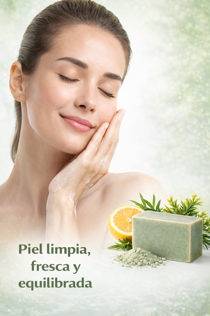 Jabón Sólido Natural de Arcilla Verde 100 g | Limpieza Purificante para Piel Grasa y Mixta | M&amp;On Naturals_3