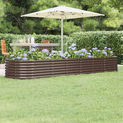 Jardinera Arriate Acero Galvanizado Marrón 296x80x36 Cm_1