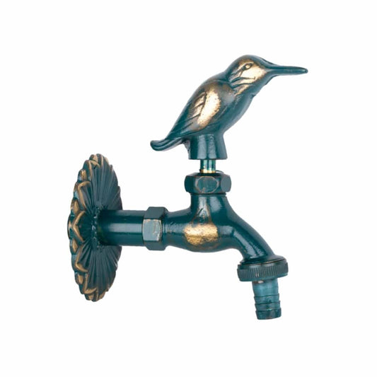 Grifo Jardín Vintage Con Pájaro Latón Patinado 1/2"_0