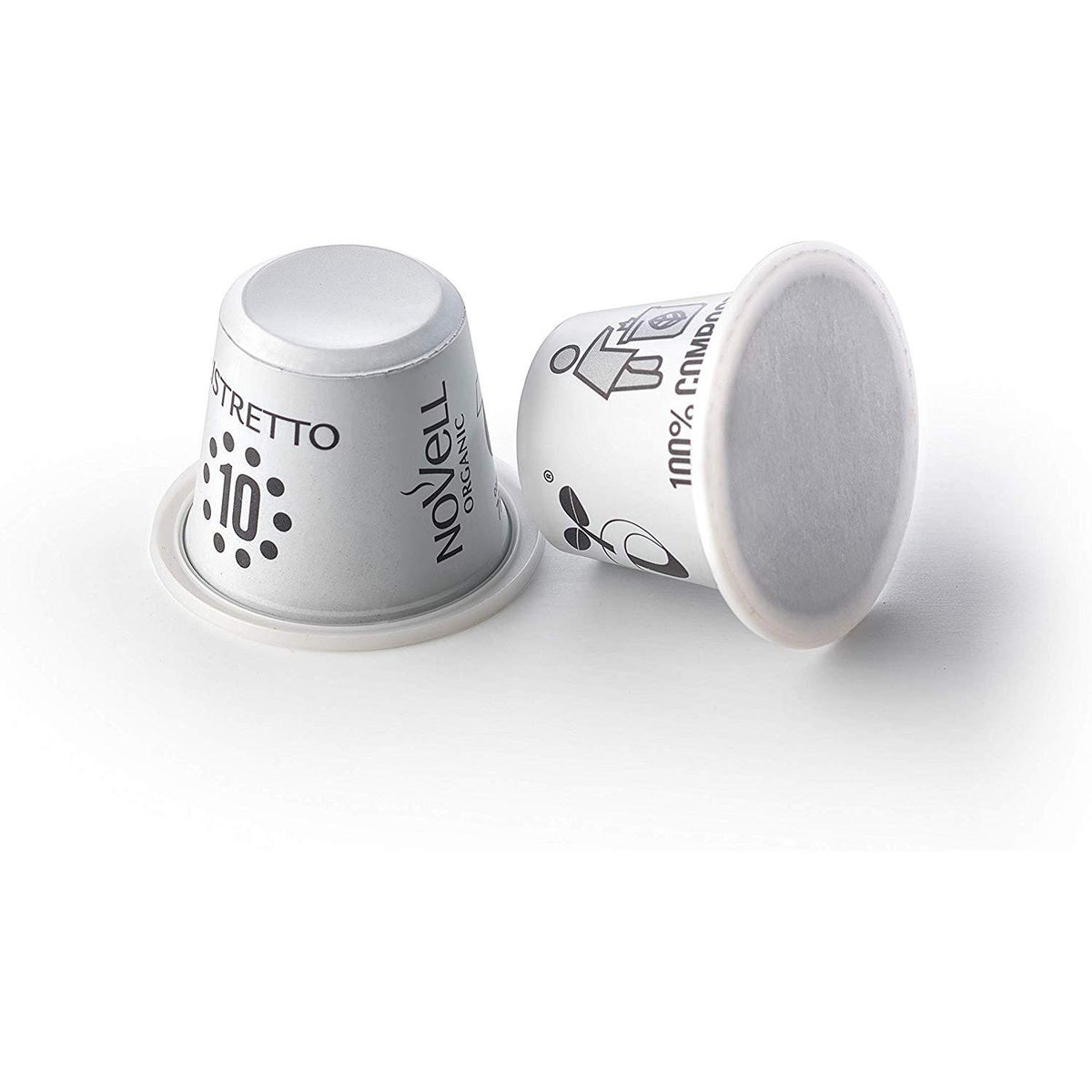 Cápsulas compostables de café ristretto para nespresso Novell 10 unidades