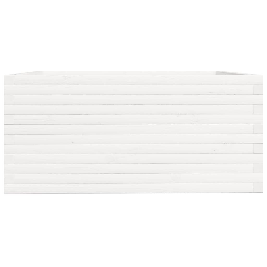 Jardinera Madera Maciza De Pino Blanco 100x100x49,5 Cm_5