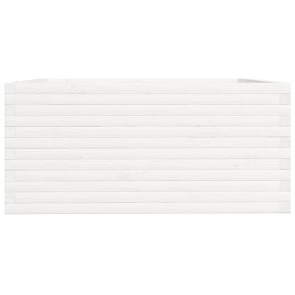 Jardinera Madera Maciza De Pino Blanco 100x100x49,5 Cm_5