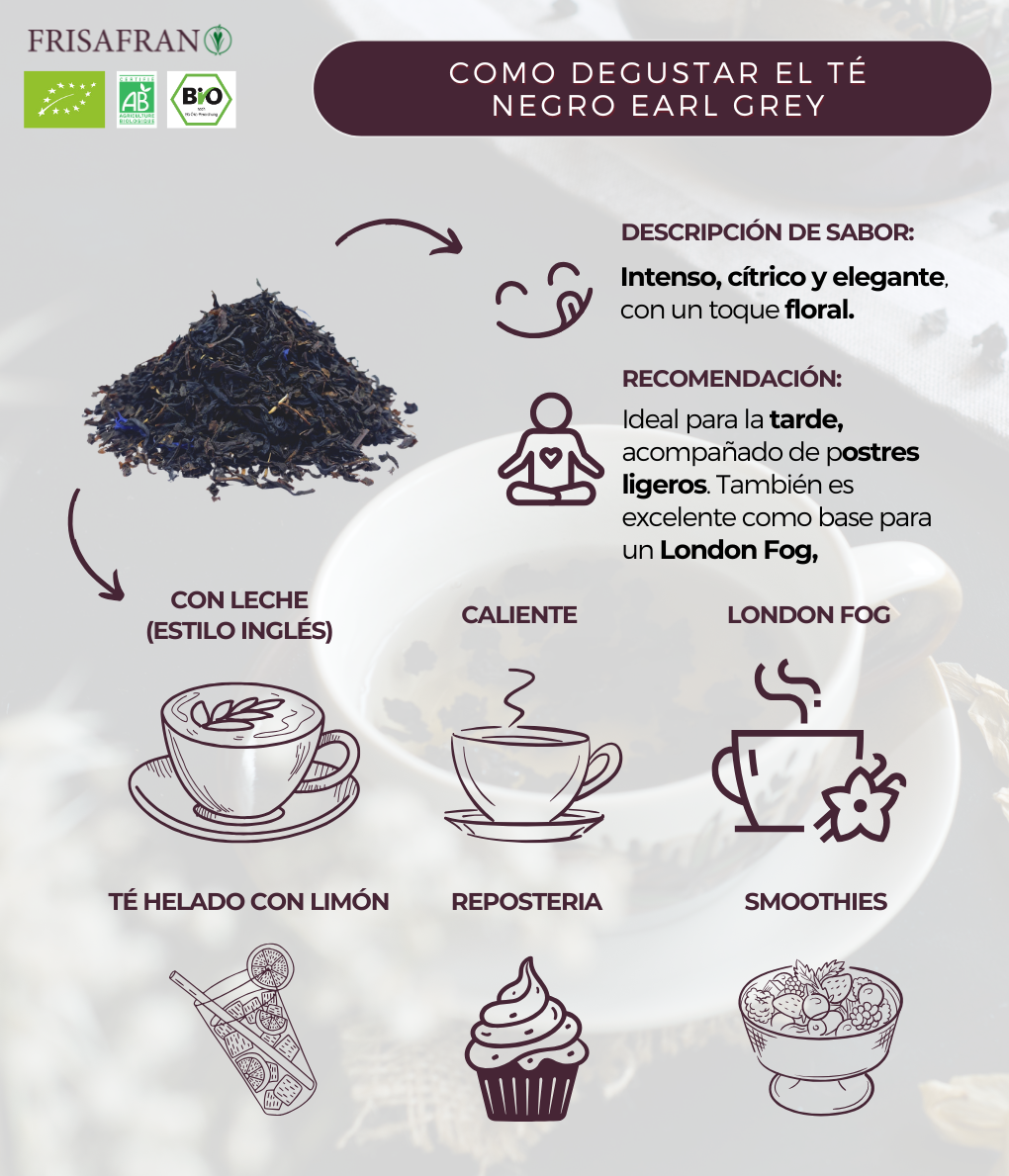 Té Negro Earl Grey Ecológico Granel | Calidad | Frisafran 100 G_4