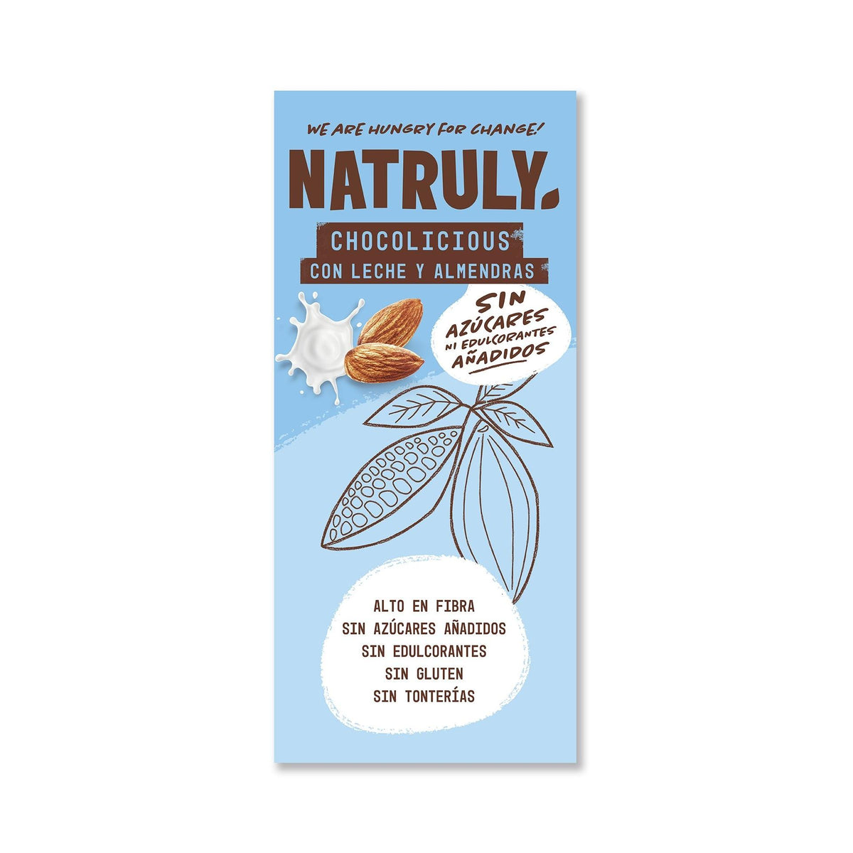 Tableta Chocolicious chocolate con Leche con Almendra Natruly 85 g