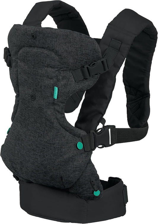 Infantino Mochila Portabebé Flip Advanced 4-en-1, Ergonómica, Convertible, Para Recién Nacidos De 3,6-14,5 Kg, Negro_0