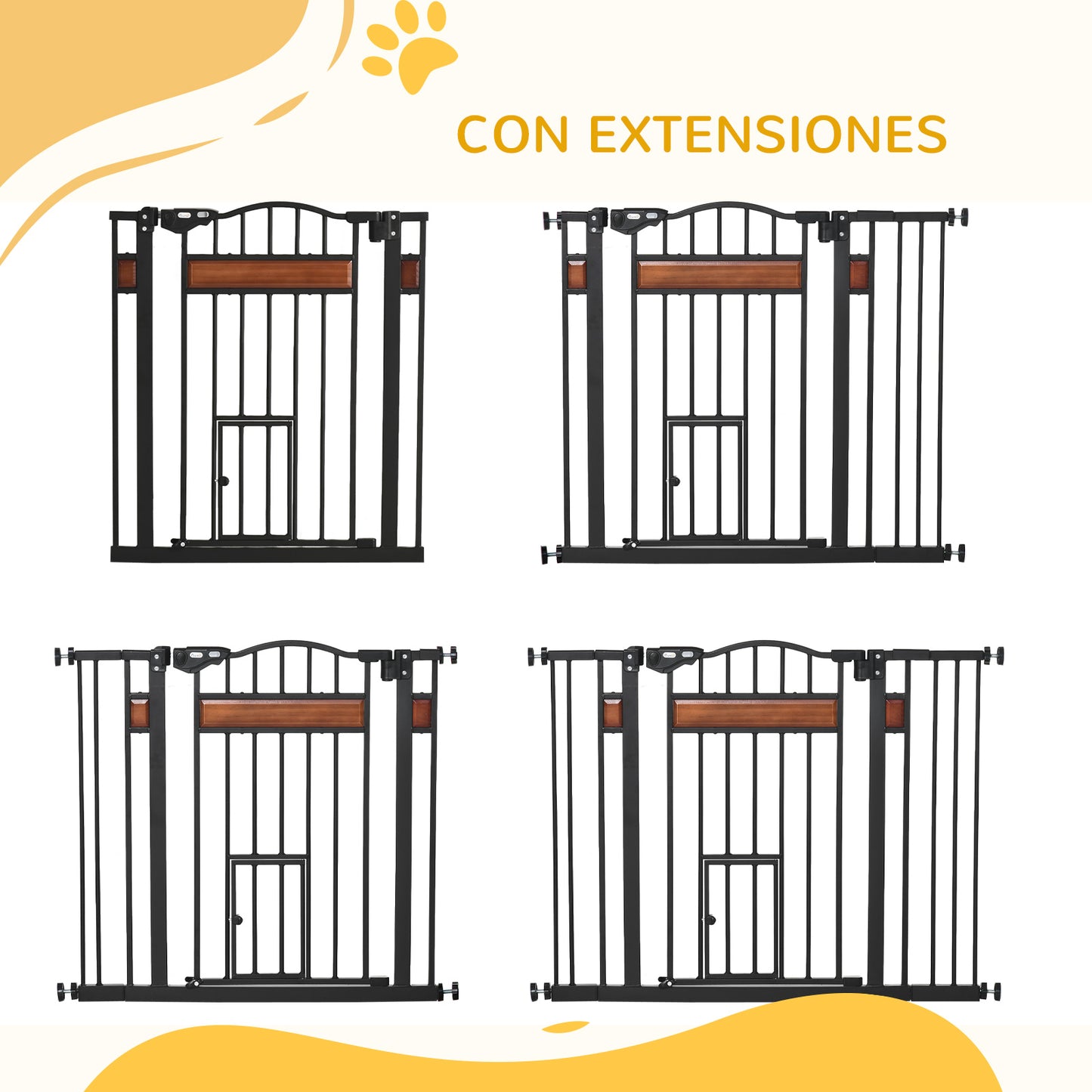 Pawhut Barrera De Seguridad Extensible Para Puertas Y Escaleras 93x76,2 Cm Negro_3