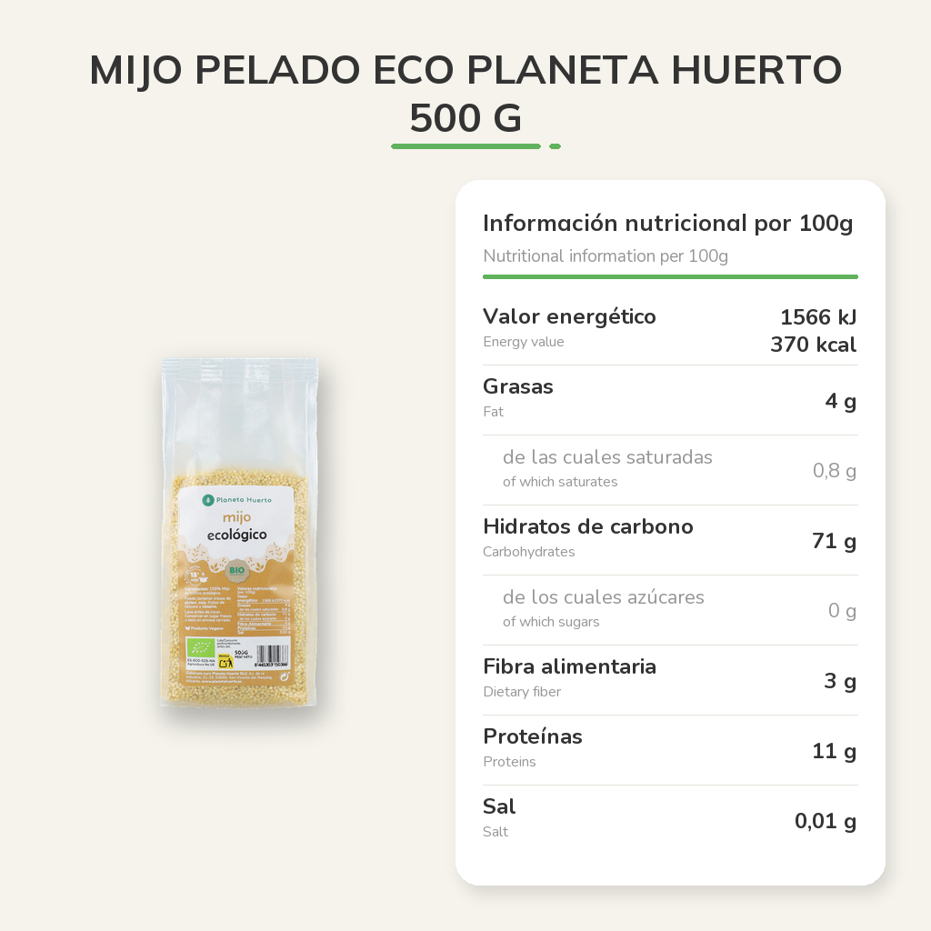 Información nutricional