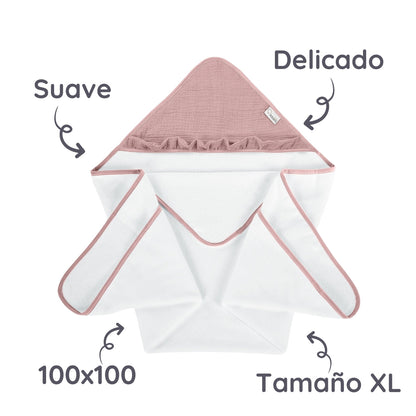 Maxicapa De Baño Para Bebés Cotton Color Rosa_4