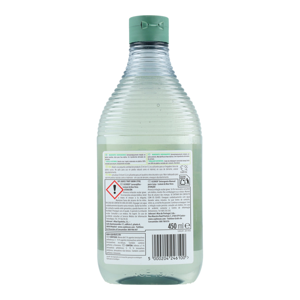 Lavavajillas Desengrasante de Limón y Aloe Vera Ecover 450 ml