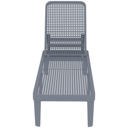 Tumbona Outsunny Pp Gris Oscuro 191x55x35.5 Cm_4