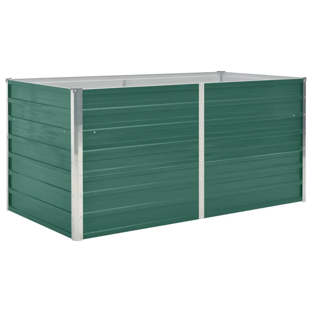 Jardinera Elevada De Acero Galvanizado Verde 160x80x77cm_0