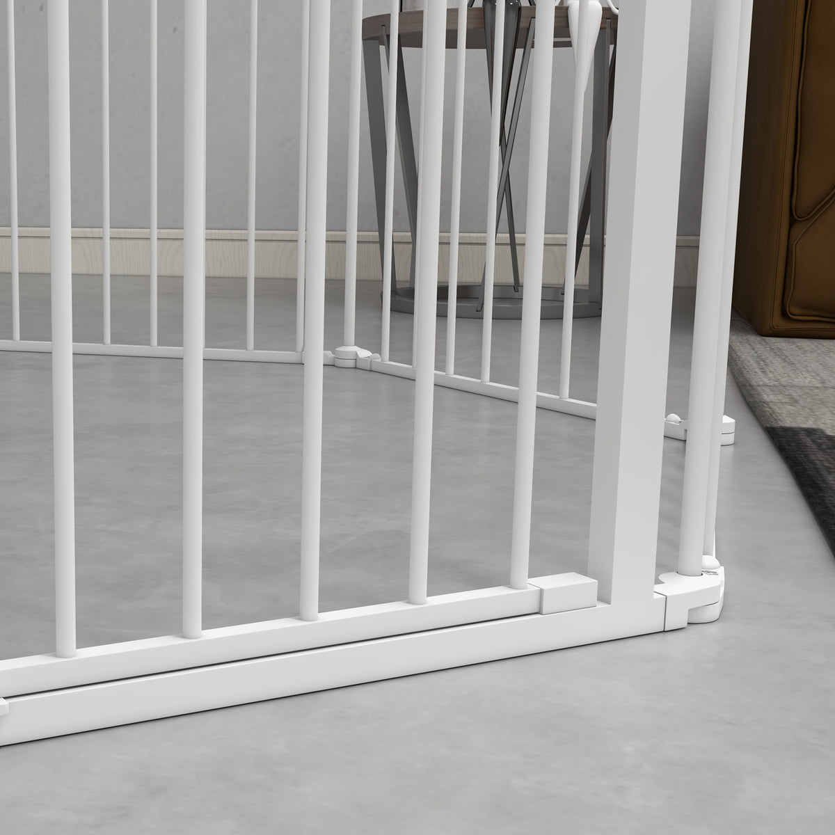 Pawhut Parque Para Perros De 8 Paneles 64x90 Cm Con Doble Cerradura Blanco_4