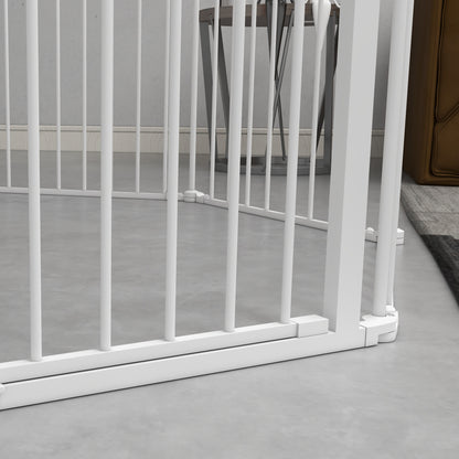 Pawhut Parque Para Perros De 8 Paneles 64x90 Cm Con Doble Cerradura Blanco_4