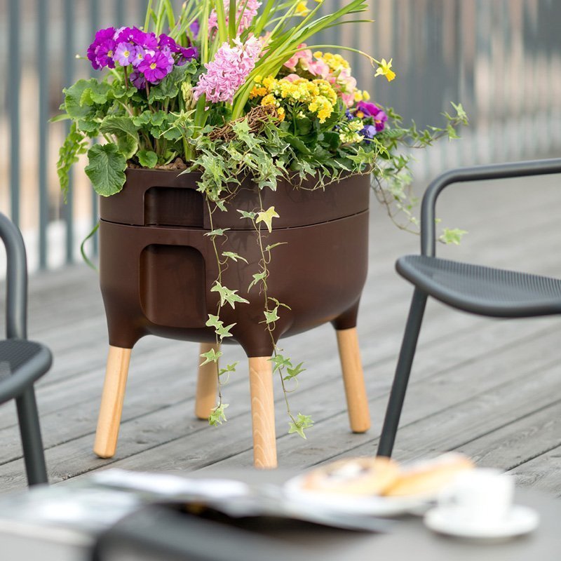Jardinera Elevada Urbalive Low Marrón Con Auto-riego_2