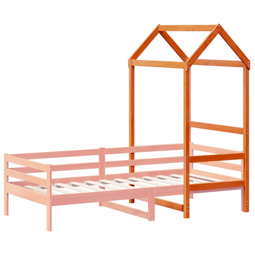 Techo De Cama Infantil Madera Maciza Marrón 108x70x176,5 Cm_2