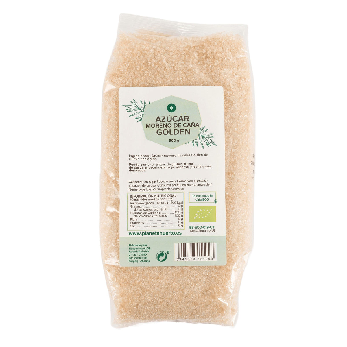 Azúcar de caña golden ECO Planeta Huerto 500 g