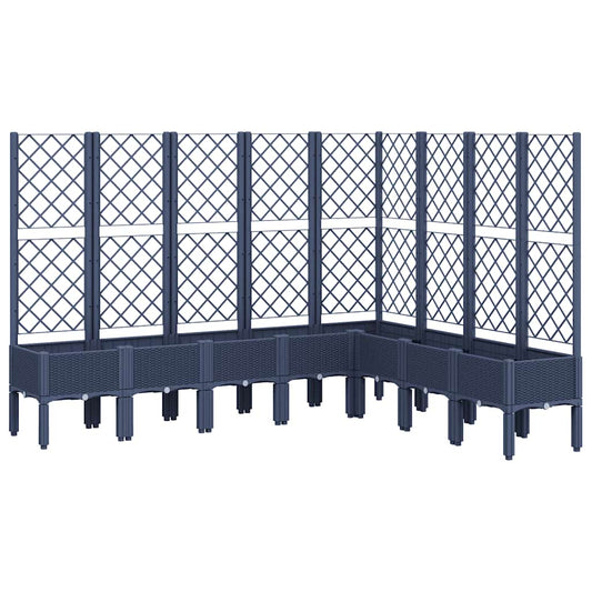 Jardinera Con Enrejado Pp Azul Gris 200x160x142 Cm_0