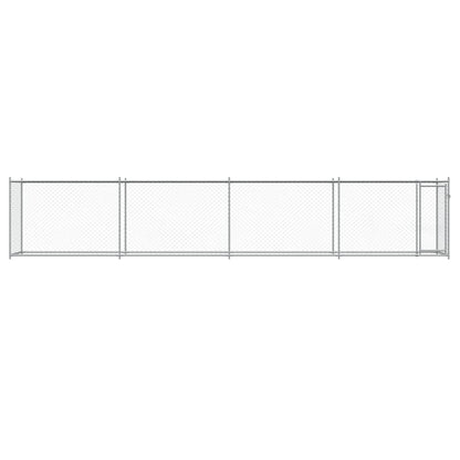 Jaula De Perros Con Puerta Acero Galvanizado Gris 8x2x1,5 M_3