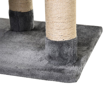Pawhut Árbol Rascador Para Gatos 154 Cm Con Plataformas Túnel 60x40x154 Cm Gris_4