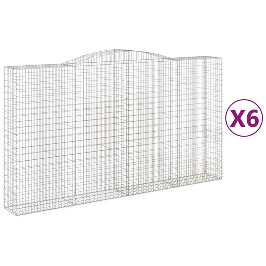 Cestas De Gaviones 6 Uds Forma De Arco Hierro 400x50x220/240 Cm_0