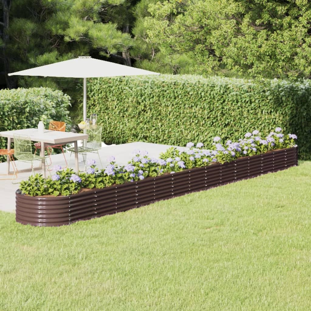Jardinera Arriate Acero Galvanizado Marrón 620x80x36 Cm_1