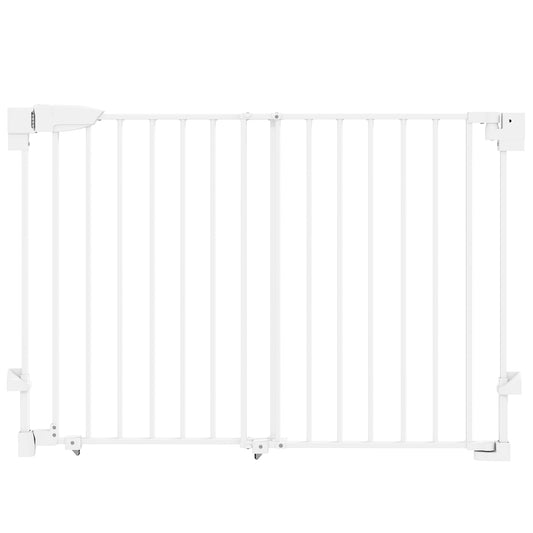 Pawhut Barrera De Seguridad Para Perros, Ancho 74,5-111,5 Cm Con Pestillo Blanco_0