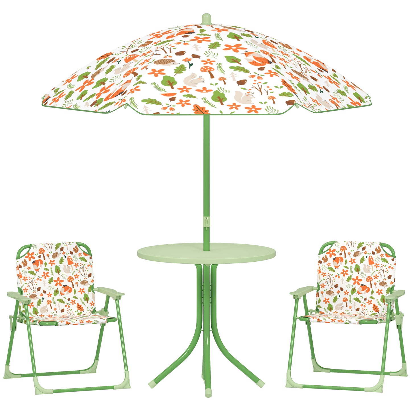 Aiyaplay Conjunto De Mesa Y Sillas Infantil De Jardín De 4 Piezas Verde_0