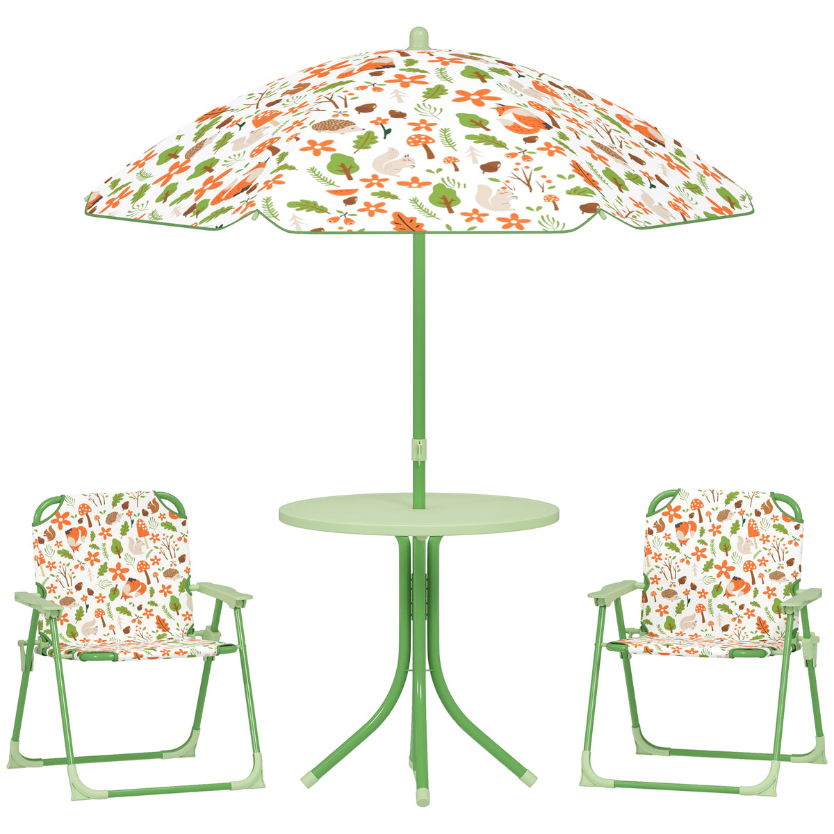Aiyaplay Conjunto De Mesa Y Sillas Infantil De Jardín De 4 Piezas Verde_0