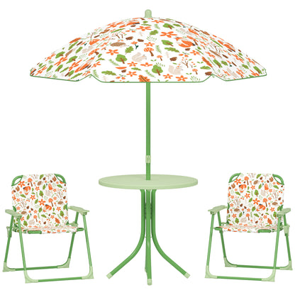 Aiyaplay Conjunto De Mesa Y Sillas Infantil De Jardín De 4 Piezas Verde_0