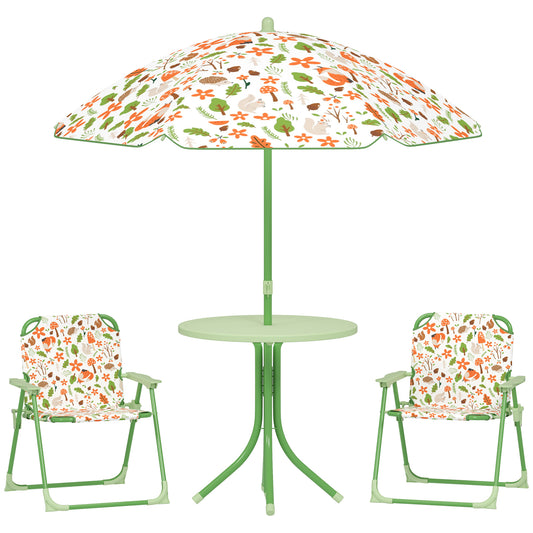 Aiyaplay Conjunto De Mesa Y Sillas Infantil De Jardín De 4 Piezas Verde_0
