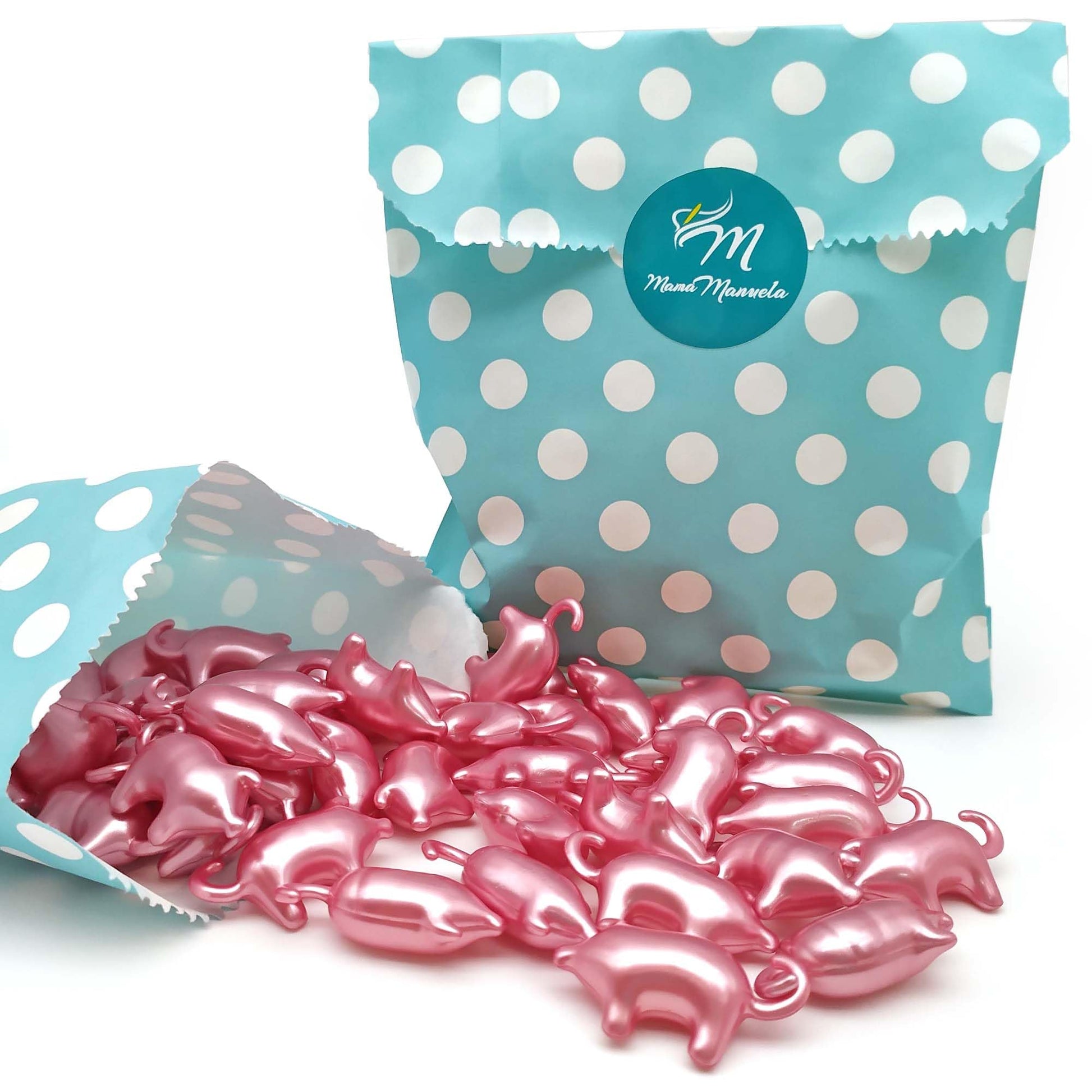 Pack 40 Perlas De Baño Aromatizada En Forma De Cerdito - Con Aceite De Soja - Hidratante Y Aromática - Aroma Rosas_4