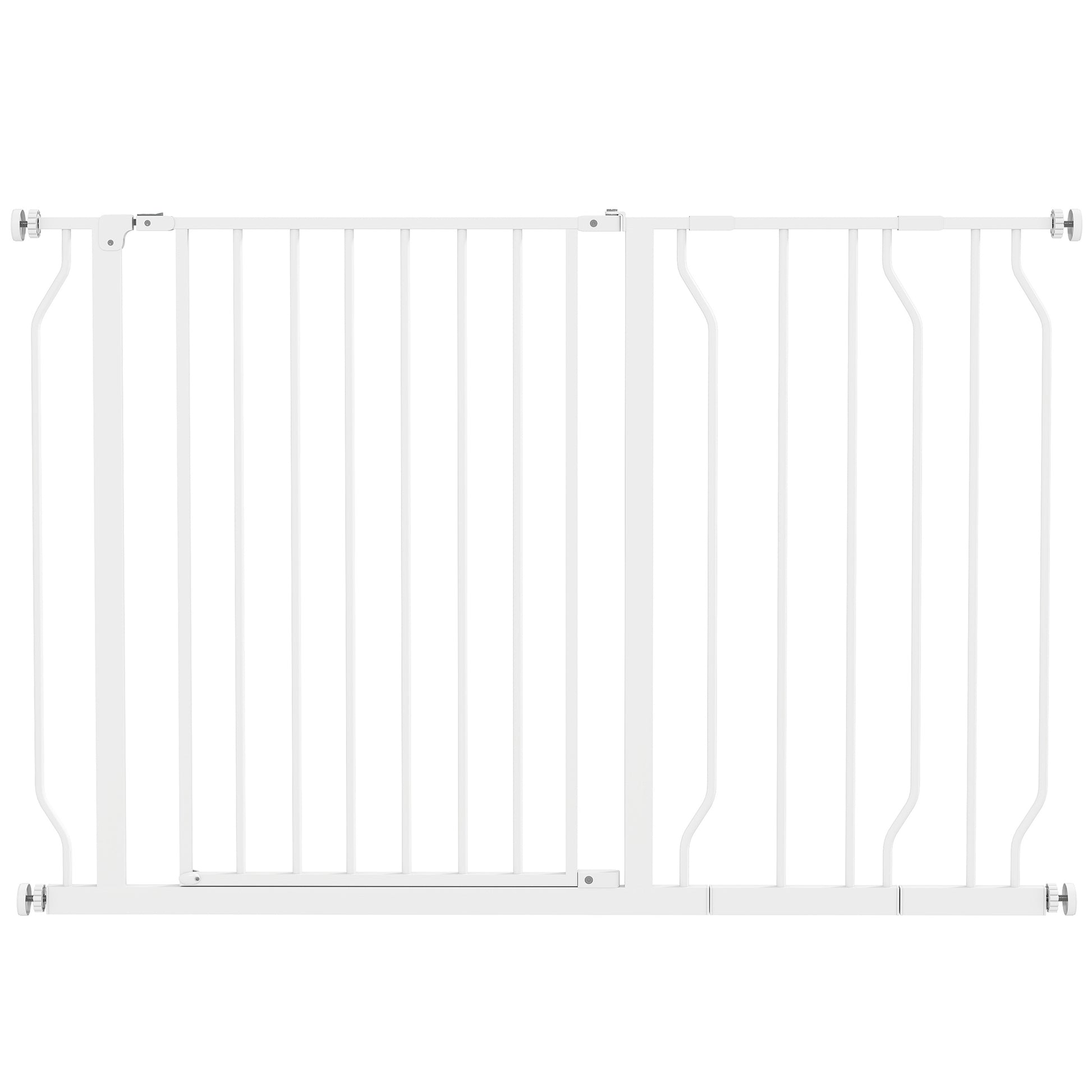 Pawhut Barrera De Seguridad De Perros Para Escaleras 75-115 Cm Con 2 Extensiones_0
