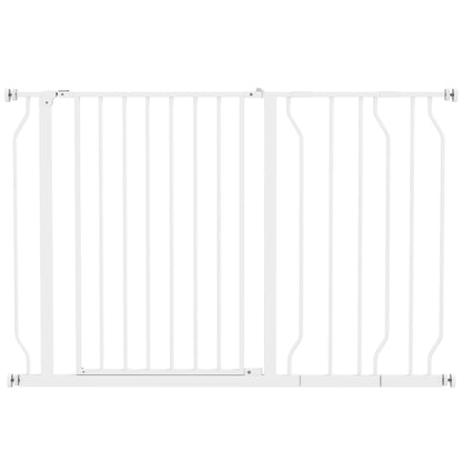 Pawhut Barrera De Seguridad De Perros Para Escaleras 75-115 Cm Con 2 Extensiones_0