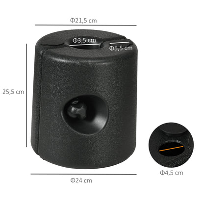 Pesos Para Carpas Outsunny Hdpe Negro 24x24x25.5 Cm_2
