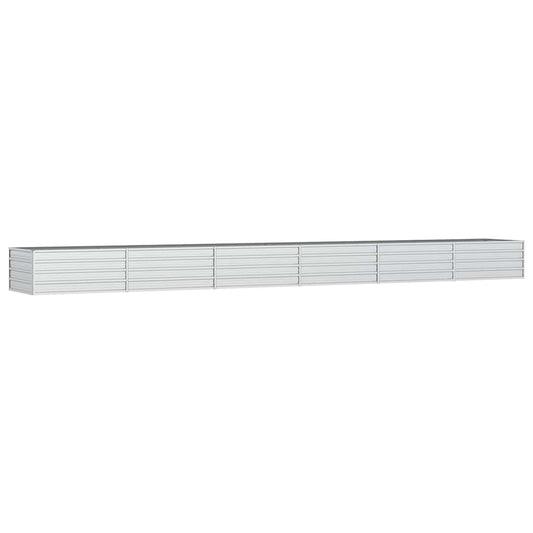 Arriate De Acero Galvanizado Plateado 600x80x45 Cm_0