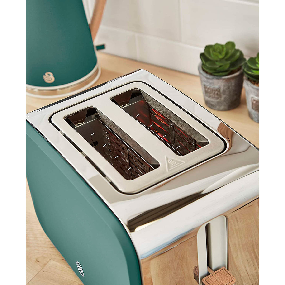 Swan Nordic Set Desayuno, Hervidor Agua 1,7l, Tostadora 2 Rebanadas, Microondas 20l Digital, Strp1060greneu, Verde_3