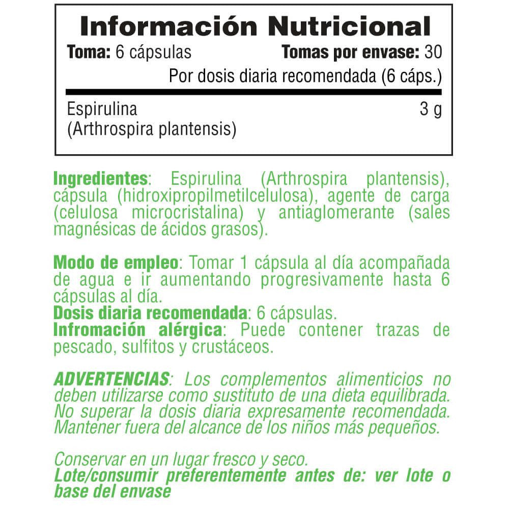 Espirulina 500mg - 180 Cápsulas Vegetales - Espirulina - Smart Supplements_5