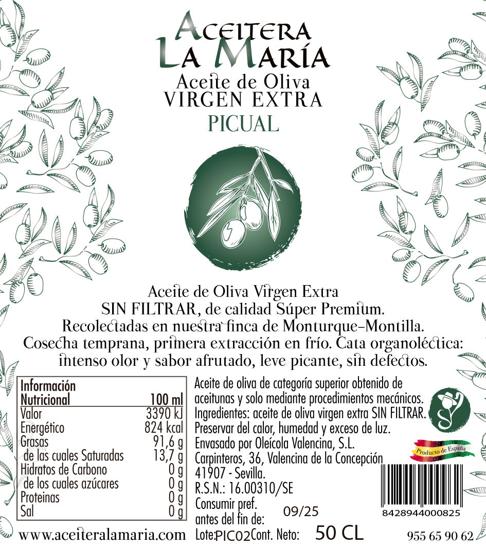 Aceite De Oliva Virgen Extra 25 Cl Cristal Picual Cosecha 2025/2026_2