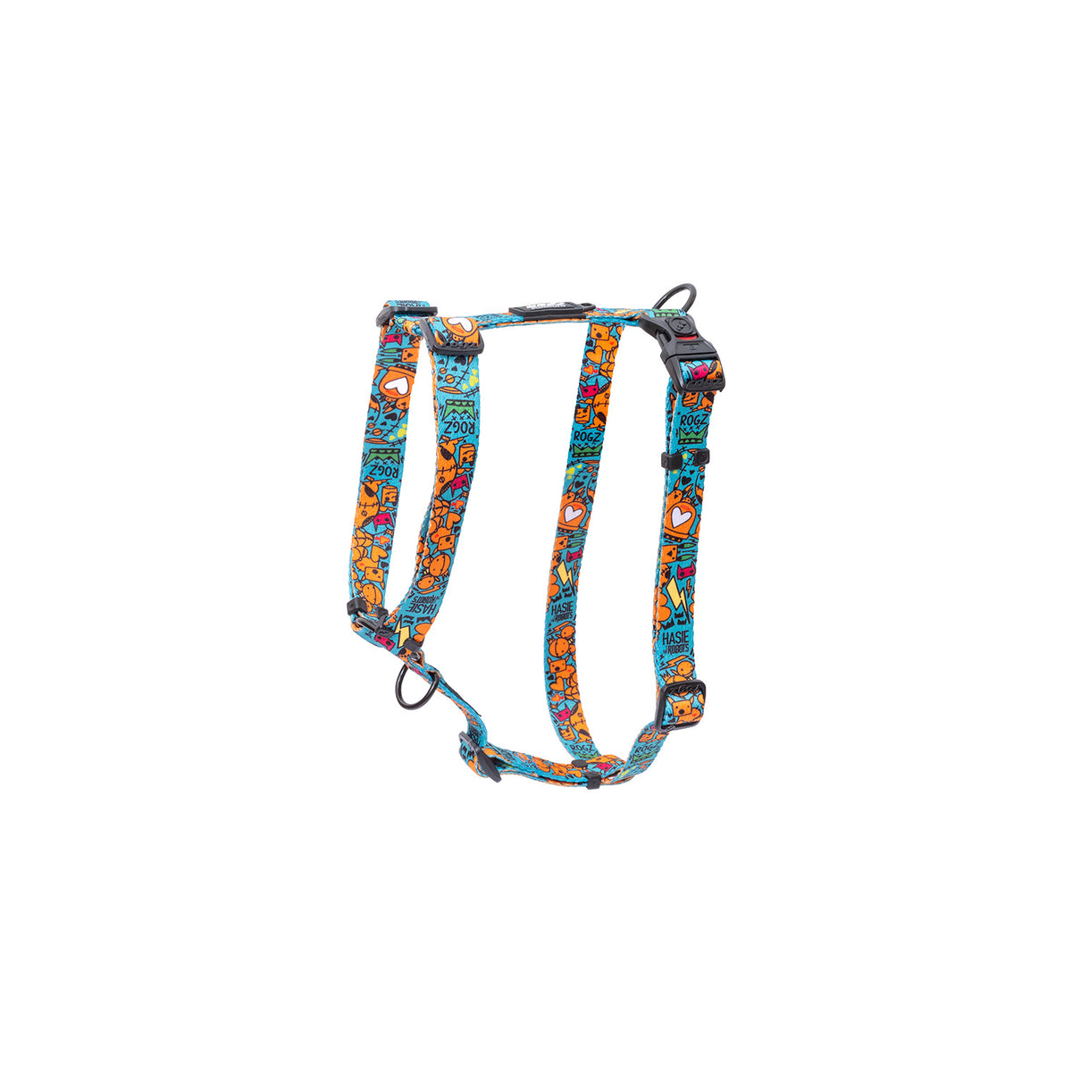 Arnés Para Perro, Modelo Fusion De Rogz, Estampado Graffiti Azules. Talla L (21-40kg)_0