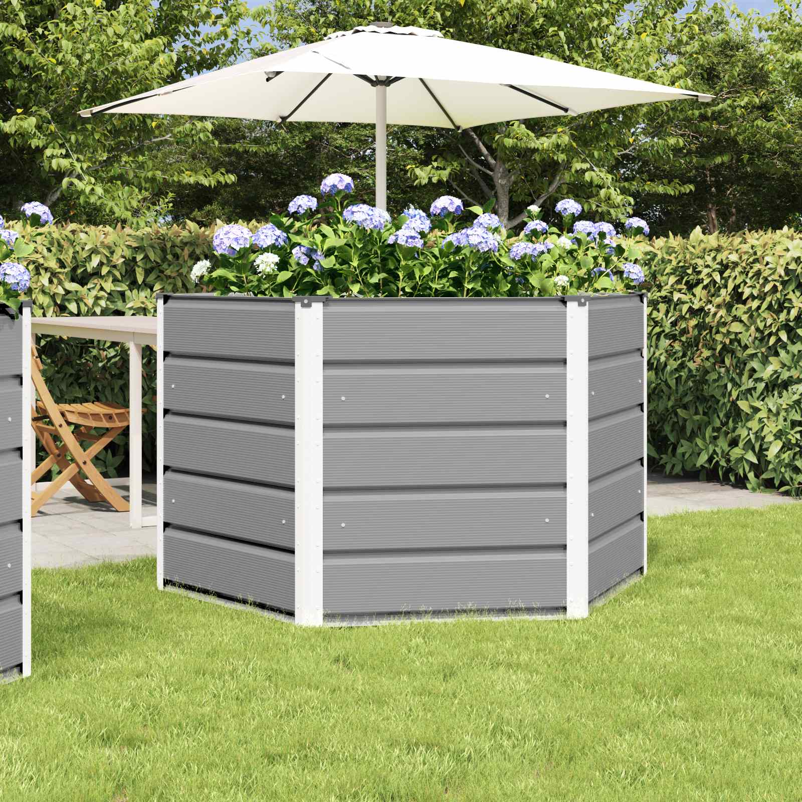 Jardinera Gris Claro 129 X 129 X75 Cm Acero_1