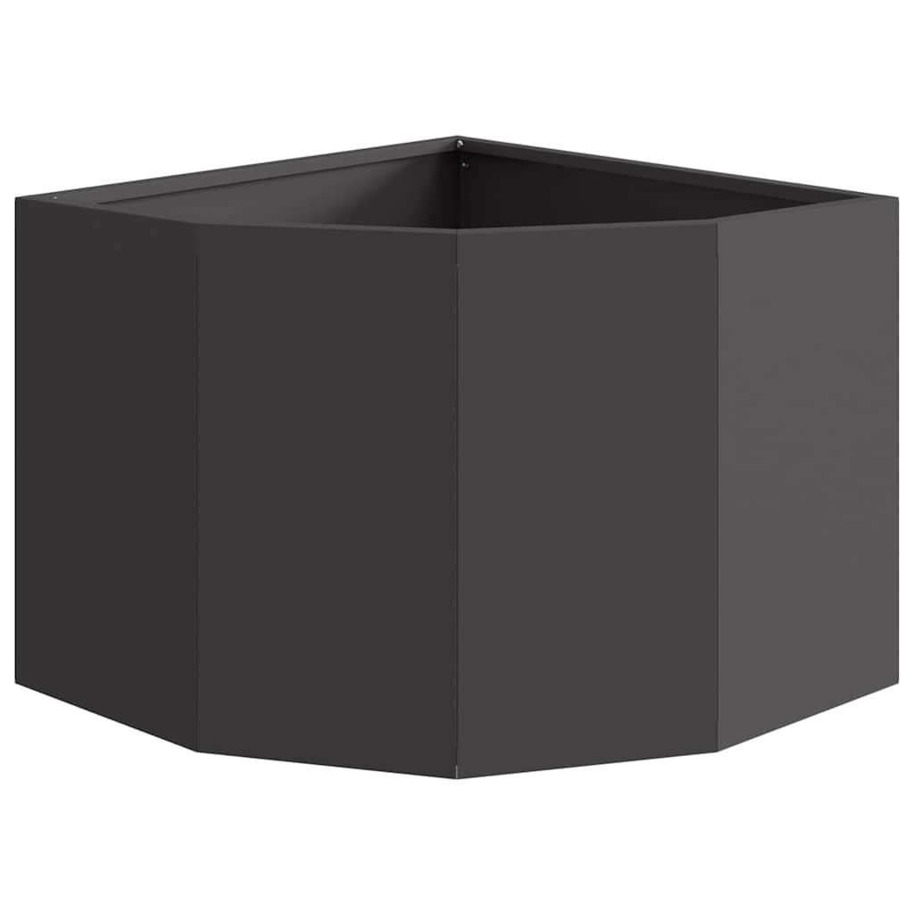 Macetero De Esquina Negro 45 X 45 X 35 Cm Acero_4