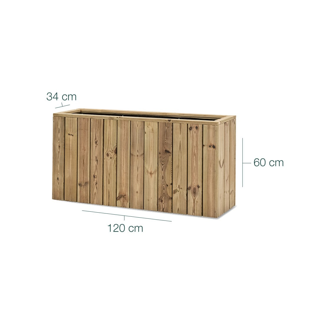 Jardinera De Madera Para Exterior Atrium Hortalia 120x34x60 Cm_5